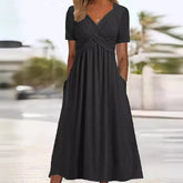 Elara™ - Elegant Pleated Midi Dress
